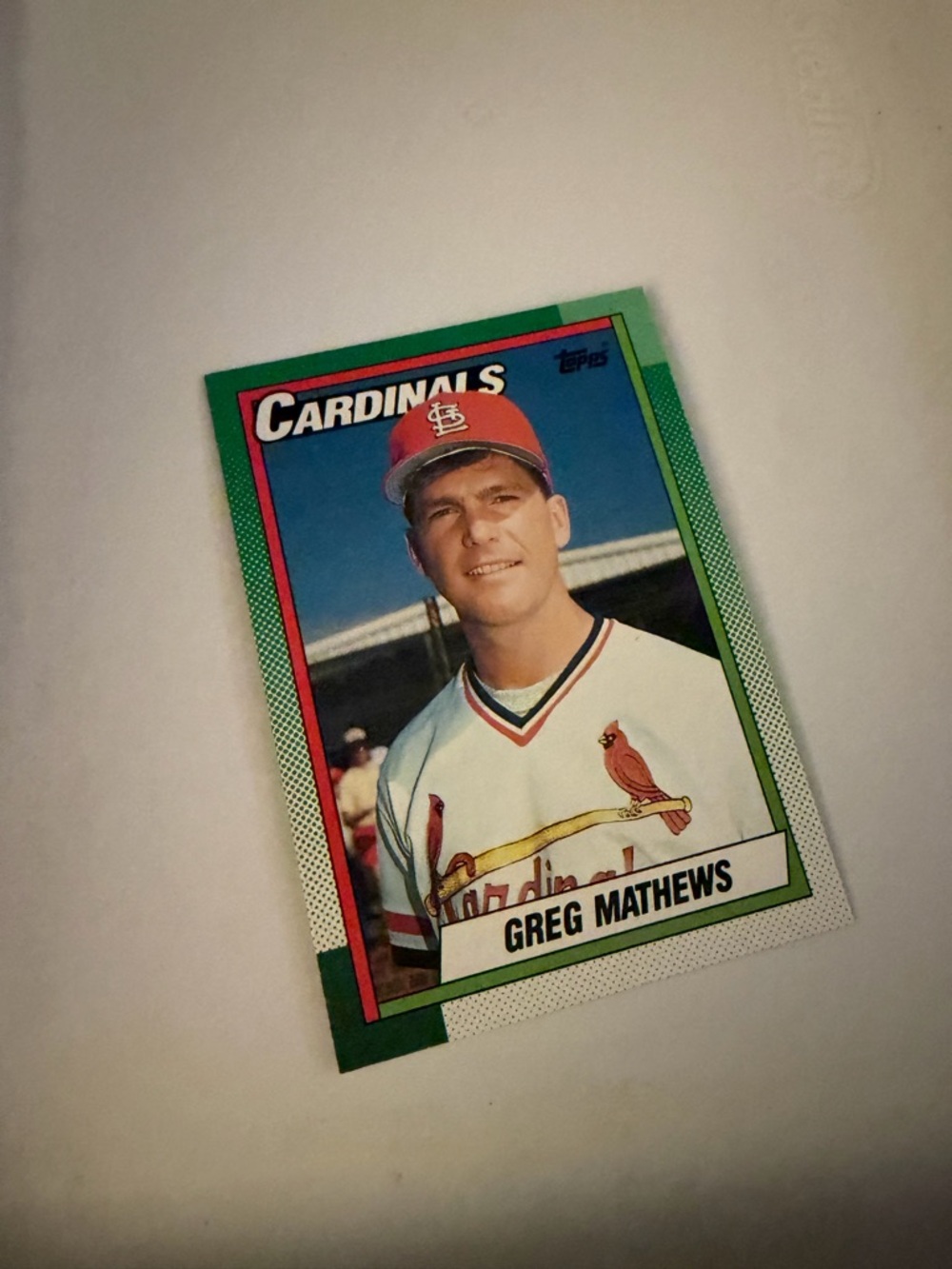 1990 topps Greg Mathew’s cardinals baseball card